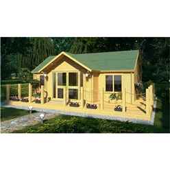 7.0m x 5.0m (23 x 16) Log Cabin (4120) -  Double Glazing (70mm Wall Thickness)