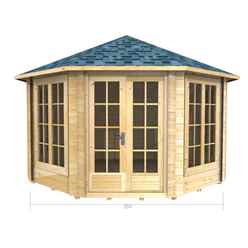 3.5m x 3.5m (12 x 12) Log Cabin (2043) - Double Glazing (70mm Wall Thickness)