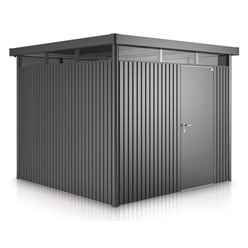 8 x 8 Premier Heavy Duty Metal "Higher Ridge Height" Dark Grey Metallic Shed with Single Door (2.75m x 2.75m)