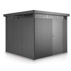 8 x 6 Premier Heavy Duty Metal "Higher Ridge Height" Dark Grey Metallic Shed with Double Door (2.75m x 1.95m)