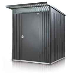 6 x 7 Medium Premier Heavy Duty Metal Dark Grey Shed  (1.8m x 2.2m)