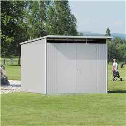 8 x 10 X Large Premier Heavy Duty Metal Metallic Silver Shed  (2.6m x 3m)