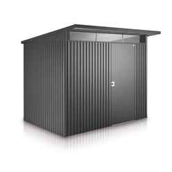 8 x 7 Large Premier Heavy Duty Metal Dark Grey Shed With Double Doors (2.6m x 2.2m)