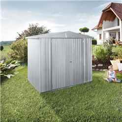 6 x 5 Premier Heavy Duty Metal Silver Metallic Shed (1.72m x 1.56m)