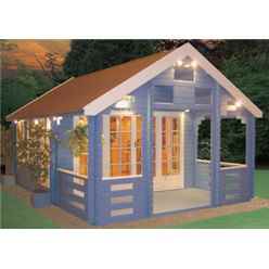 13 X 18 LOG CABIN WITH VERANDA (3.89M X 5.39M) - 70MM TONGUE AND GROOVE LOGS