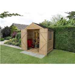 7 x 5 Apex Pressure Treated Overlap Shed + Double Doors