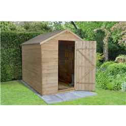 8 x 6 Apex Pressure Treated Overlap Shed - INSTALLED