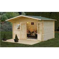4.0m x 3.0m Buxton Apex Log Cabin (34mm Wall Thickness) 