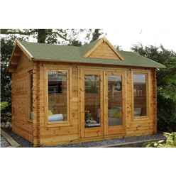 4.0m x 3.0m Alderley Reverse Log Cabin (34mm Wall Thickness) - Installed 