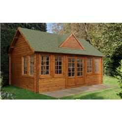 5.5m x 4.0m Cheviot Log Cabin (44mm Wall Thickness) - Installed