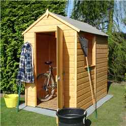 INSTALLED 6 x 4 Tongue and Groove Wooden Apex Garden Shed / Workshop - Single Door - 1 Window - 12mm Wall Thickness