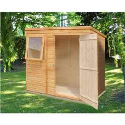 INSTALLED - 6 x 4 (1.16m x 1.77m) - Tongue And Groove - Pent Garden Shed - 1 Opening Window - Single Door - 10mm Solid OSB Floor - INSTALLATION INCLUDED