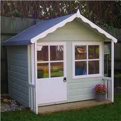 INSTALLED 5 x 5 (1.49m x 1.19m) - Wooden Playhouse - Single Door - 1 Window - 12mm Wall Thickness