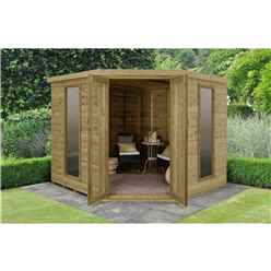 Arlington Premium Tongue & Groove 8ft x 8ft Corner Summerhouse (3.46m x 2.80m)