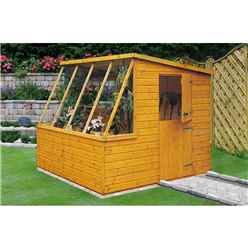 INSTALLED - 8 x 6 (2.39m x 1.79m) Tongue And Groove - Potting Shed With Opening Side Window