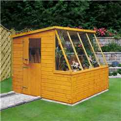 8 x 8 (2.39m x 2.39m) - Tongue And Groove - Potting Shed With Opening Side Window