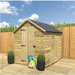 6 x 6  Super Saver Apex Shed - 12mm Tongue and Groove Walls - Pressure Treated - Low Eaves - Single Door - Windowless