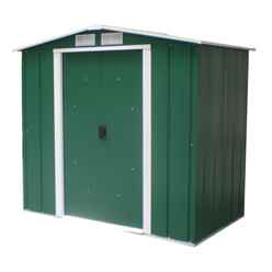 6 x 6 Value Apex Metal Shed - Green (2.02m x 1.82m)