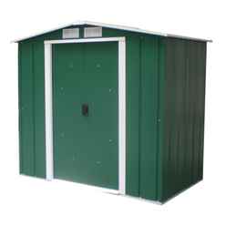 6 x 4 Value Apex Metal Shed - Green (2.01m x 1.22m)