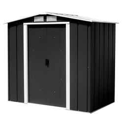 6 x 6 Value Apex Metal Shed - Anthracite Grey (2.02m x 1.82m)