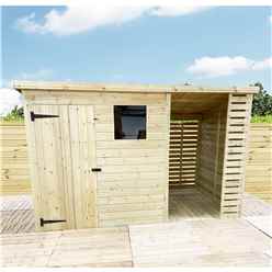 10 X 3 Pressure Treated Tongue And Groove Pent Shed With Storage Area + 1 Window