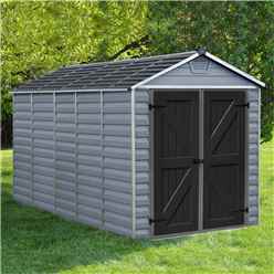 10 x 6 (3.03m x 1.85m) Double Door Apex Plastic Shed with Skylight Roofing