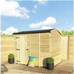 4 x 4  REVERSE Super Saver Apex Shed - 12mm Tongue and Groove Walls - Pressure Treated - High Eaves 72" - Single Door - Windowless 