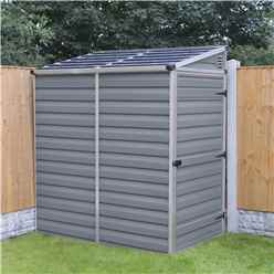 6 X 4 (1.75m X 1.17m) Single Door Pent Plastic Shed With Skylight Roofing