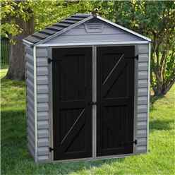 3 X 6 (0.90m X 1.85m) Double Door Apex Plastic Shed With Skylight Roofing