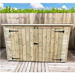 9 x 4 Bike Store - 12mm Pressure Treated Tongue and Groove Walls - Double Door
