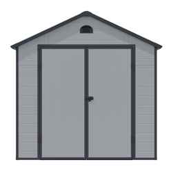 8 x 6 (2.42m x 1.92m) Double Door Apex Plastic Shed - Light Grey