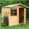 7 x 7 (2.05m x 1.98m) - Stowe Tongue & Groove - Apex Garden Shed / Workshop - 1 Window - Single Door - 12mm Tongue and Groove Floor