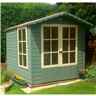 7 x 7 (2.05m x 1.98m) - Premier Wooden Summerhouse - Double Doors - 12mm T&G Walls - Floor - Roof