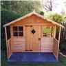 6 x 5 Wooden Playhouse - Single Door - 2 Windows - 12mm Wall Thickness