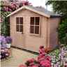2.7m x 2.7m Premier Log Cabin With Half Glazed Single Door With Opening Window + Free Floor & Felt(19mm)