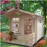 2m x 2m Premier Log Cabin With Fully Glazed Single Door and Single Window + Free Floor & Felt (19mm)