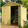 4 x 6 (1.19m x 1.82m) - Dip Treated Overlap - Apex Garden Shed - Windowless - Double Doors