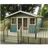 14 x 10 Log Cabin With Fully Glazed Double Doors (4.19m x 2.99m) - Double Doors - 2 Windows - 44mm Wall Thickness