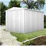 8 x 10 Premier Heavy Duty Metal Silver Metallic Shed (2.44m x 3.0m)