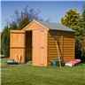 INSTALLED - 6 x 6 (1.76m x 1.82m) - Dip Treated Overlap - Apex Garden Shed - Windowless - Double Doors - 10mm Solid OSB Floor