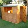 INSTALLED 8 x 6 (2.39m x 1.79m) - Tongue And Groove - Apex Workshop - 2 Windows - Single Door - 12mm Tongue And Groove Floor and Roof
