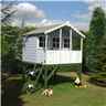 INSTALLED 6 x 4 Wooden Stork Playhouse With Platform