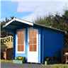 2.7m x 2.7m Premier Apex Log Cabin With Interchangeable Door and Window + Free Floor & Felt (19mm)