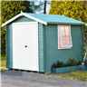 2m x 2m Premier Apex Log Cabin With Double Doors + Side Window + Free Floor & Felt (19mm)