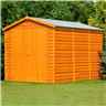 10 x 8 (2.99m x 2.39m) -  Windowless Dip Treated Overlap - Apex Garden Shed - Double Doors