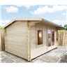 4.2m x 4.8m Premier Reverse Apex Home Office Log Cabin (Single Glazing) - Free Floor & Felt (28mm) 