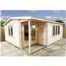 3.6m x 4.5m Premier Home Office Apex Log Cabin (Single Glazing) - Free Floor & (34mm)