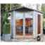 8 x 8 (2.5m x 2.5m) - Premier Corner Wooden Summerhouse - Double Doors - Side Windows - 12mm T&G Walls and Floor