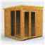 6 x 6 Premium Tongue And Groove Pent Summerhouse - Double Doors - 12mm Tongue And Groove Floor And Roof
