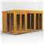 12 x 6 Premium Tongue And Groove Pent Summerhouse - Double Doors - 12mm Tongue And Groove Floor And Roof